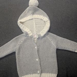 Seed Heritage Cream and Gray Baby Cardigan